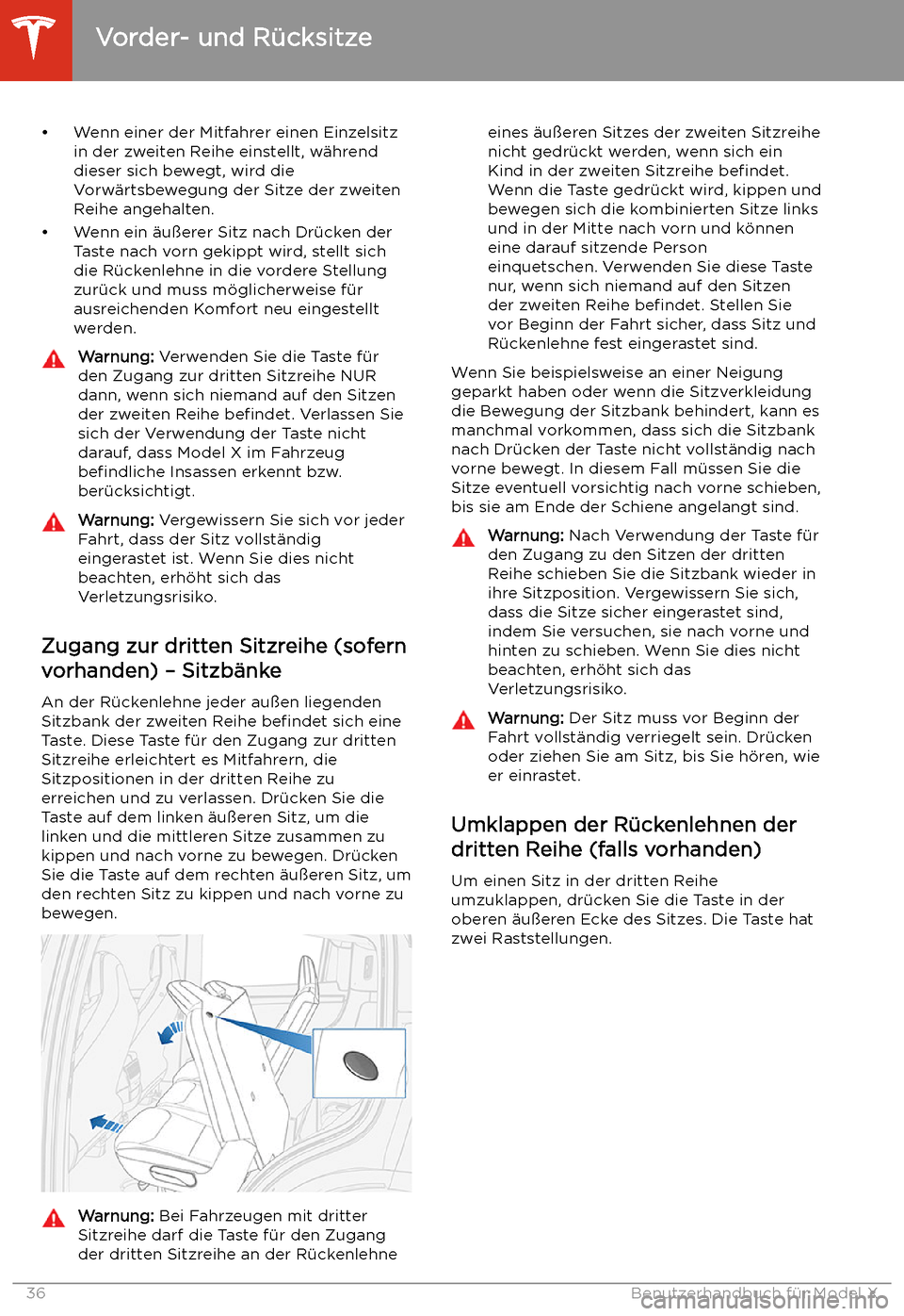 TESLA MODEL X 2020  Betriebsanleitung (in German) 