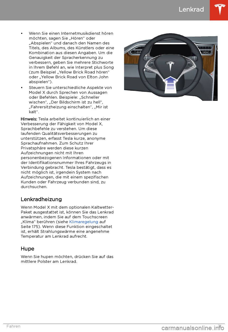 TESLA MODEL X 2020  Betriebsanleitung (in German) 