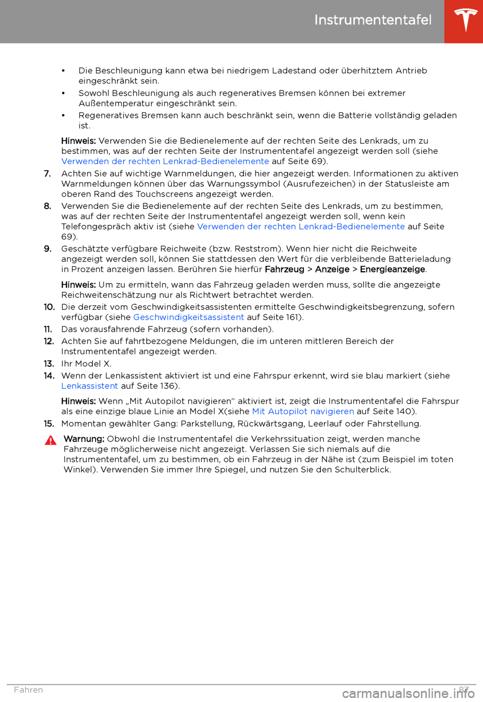 TESLA MODEL X 2020  Betriebsanleitung (in German) 