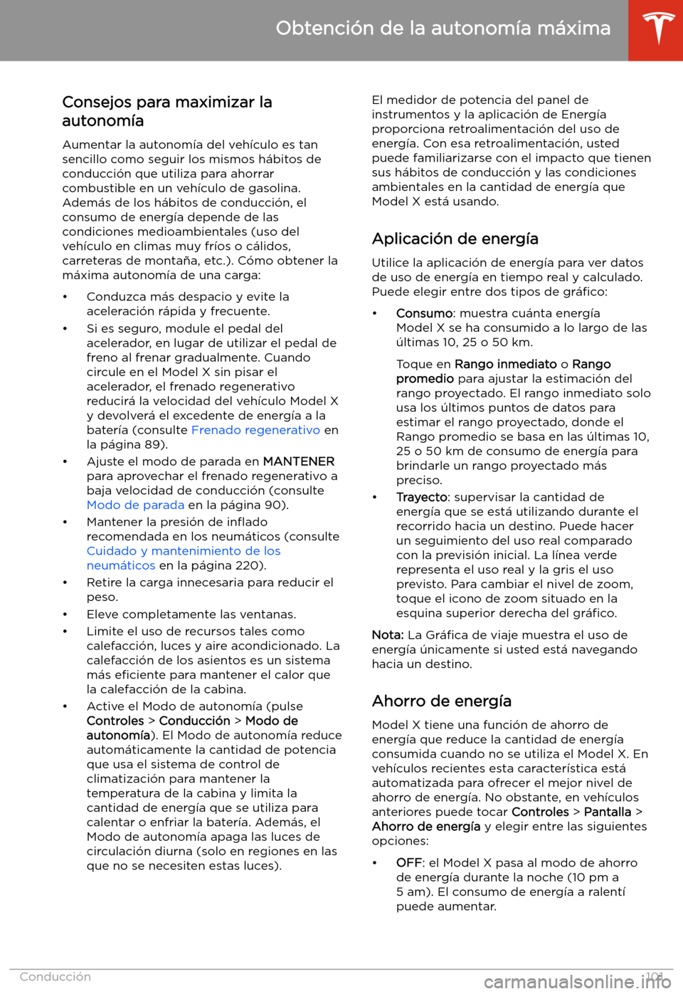 TESLA MODEL X 2020  Manual del propietario (in Spanish) Obtenci