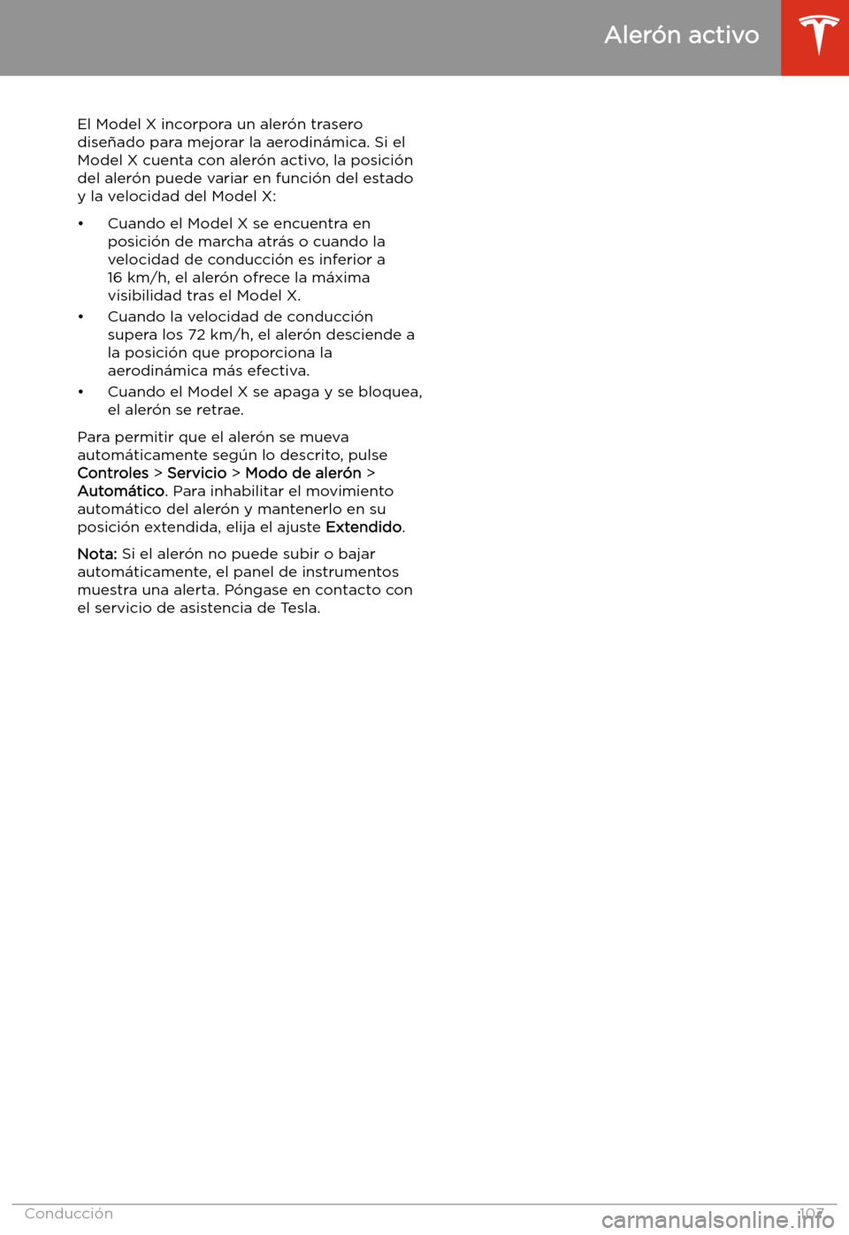 TESLA MODEL X 2020  Manual del propietario (in Spanish) Aler