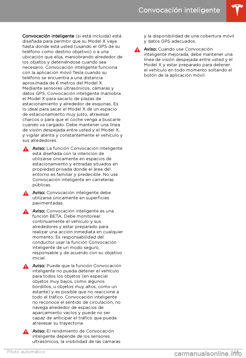 TESLA MODEL X 2020  Manual del propietario (in Spanish) Convocaci