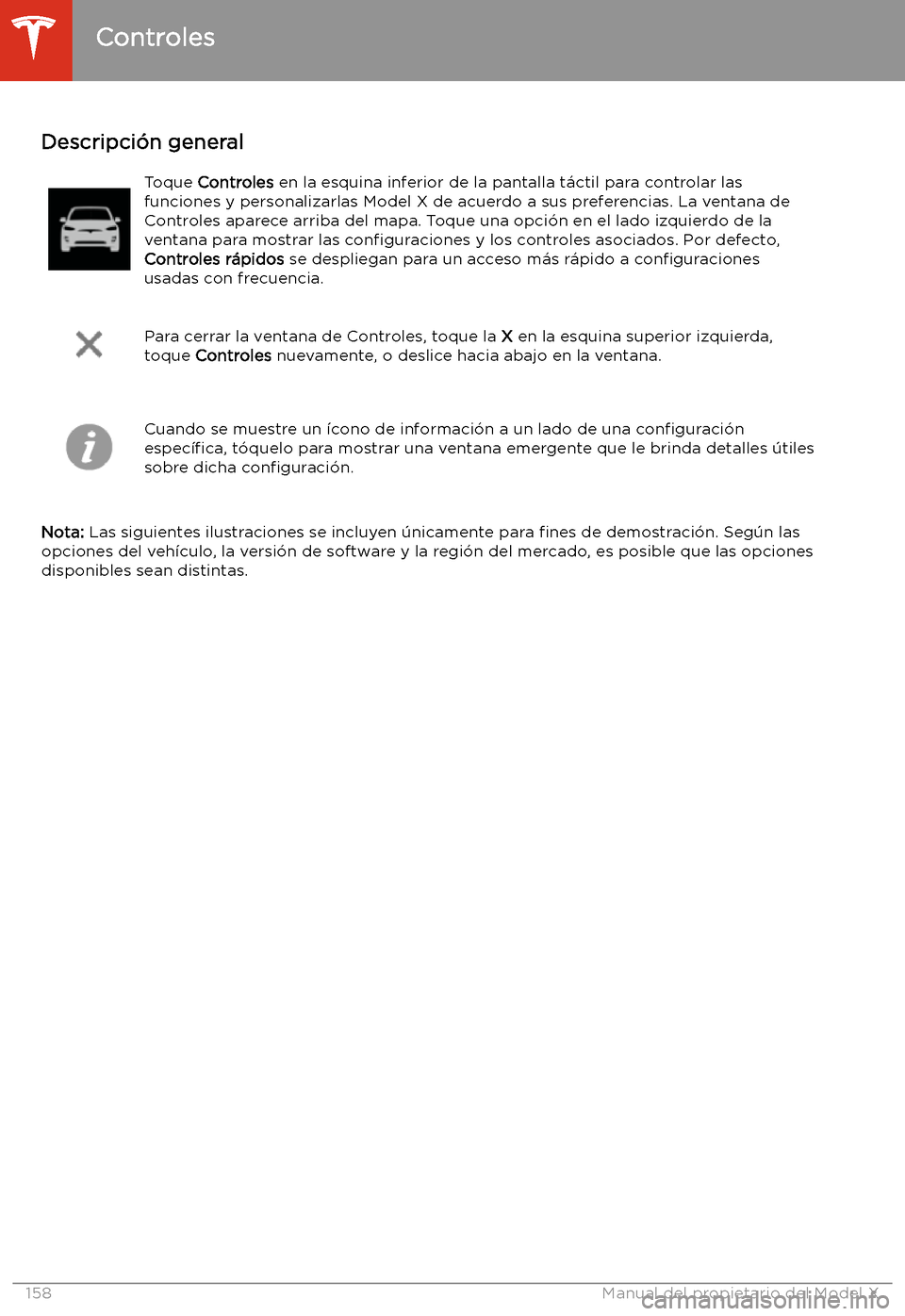 TESLA MODEL X 2020  Manual del propietario (in Spanish) Uso de la pantalla t