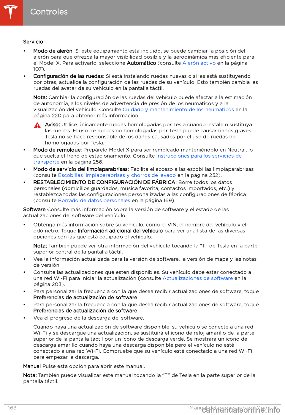 TESLA MODEL X 2020  Manual del propietario (in Spanish) Servicio
