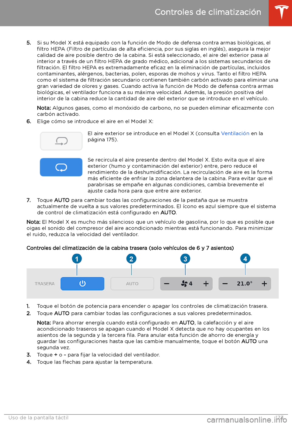 TESLA MODEL X 2020  Manual del propietario (in Spanish) 5.Si su Model X est