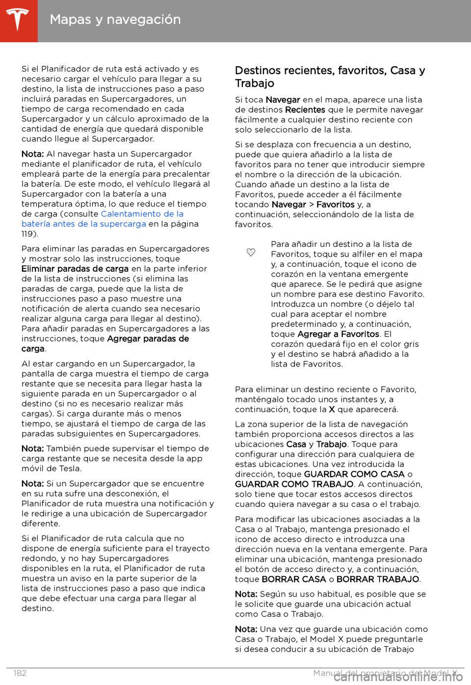 TESLA MODEL X 2020  Manual del propietario (in Spanish) Si el Plani