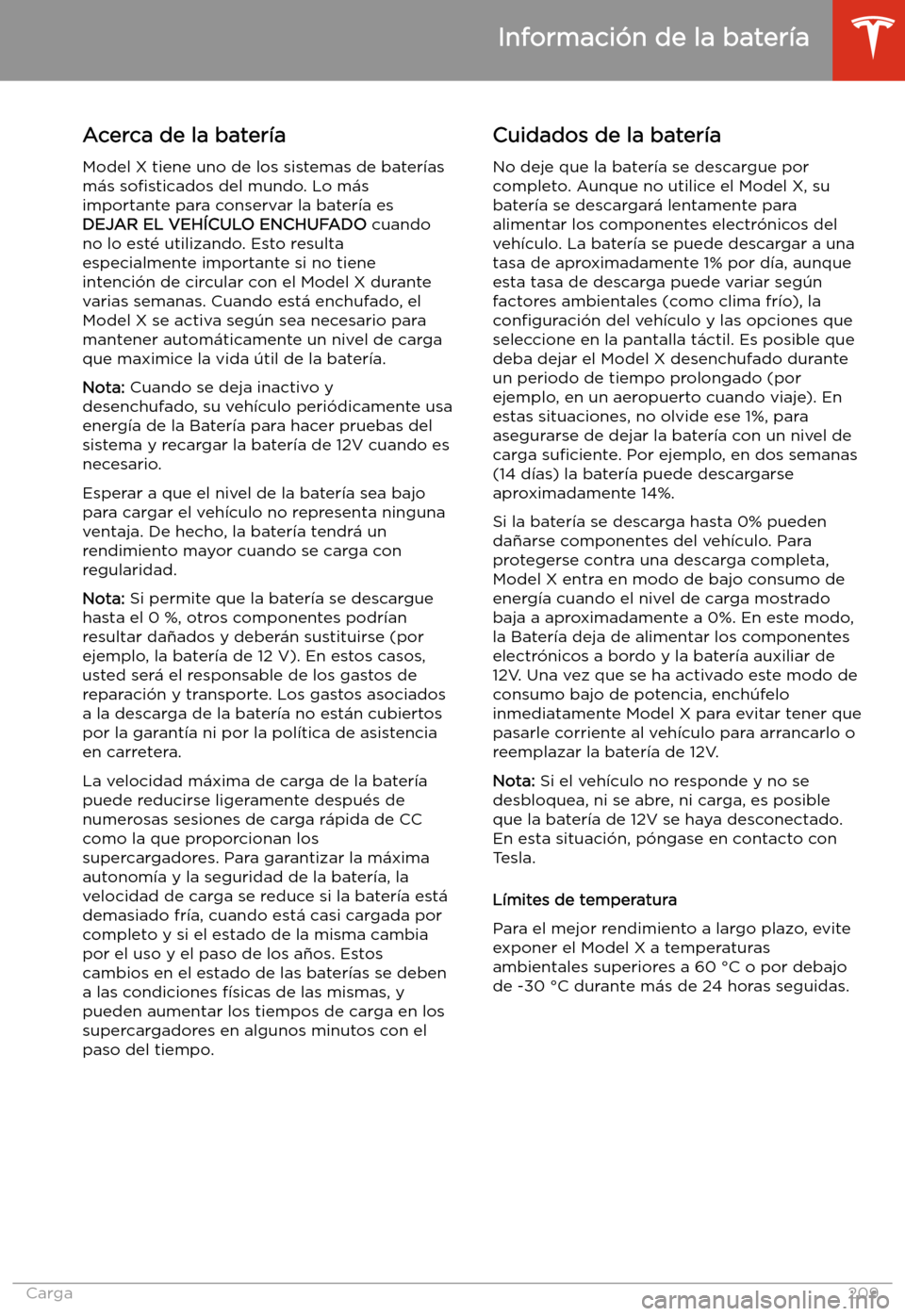 TESLA MODEL X 2020  Manual del propietario (in Spanish) Informaci