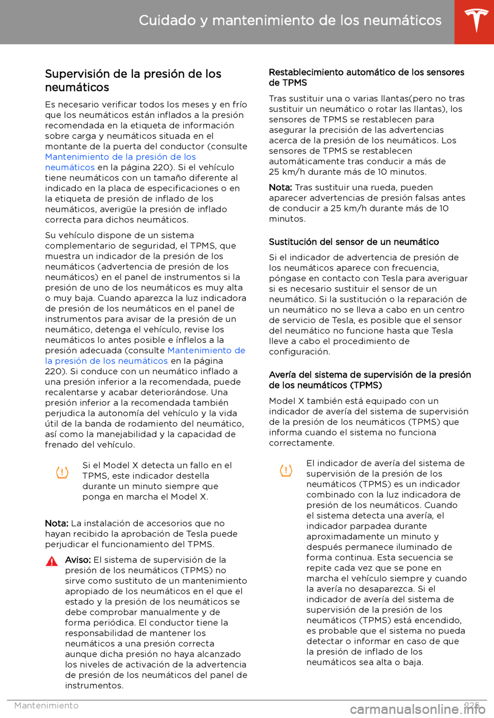 TESLA MODEL X 2020  Manual del propietario (in Spanish) Supervisi