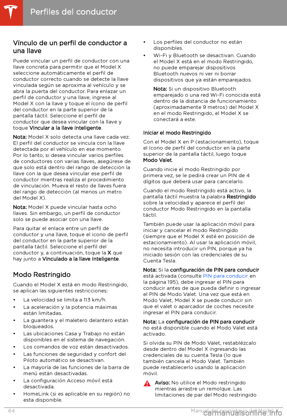 TESLA MODEL X 2020  Manual del propietario (in Spanish) V