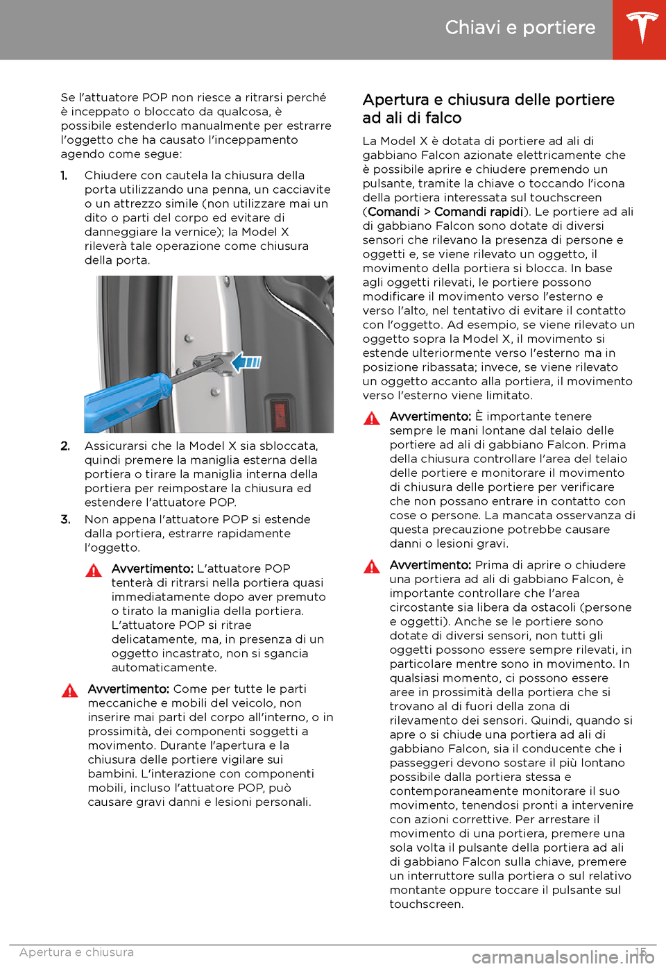 TESLA MODEL X 2020  Manuale del proprietario (in Italian) Se l