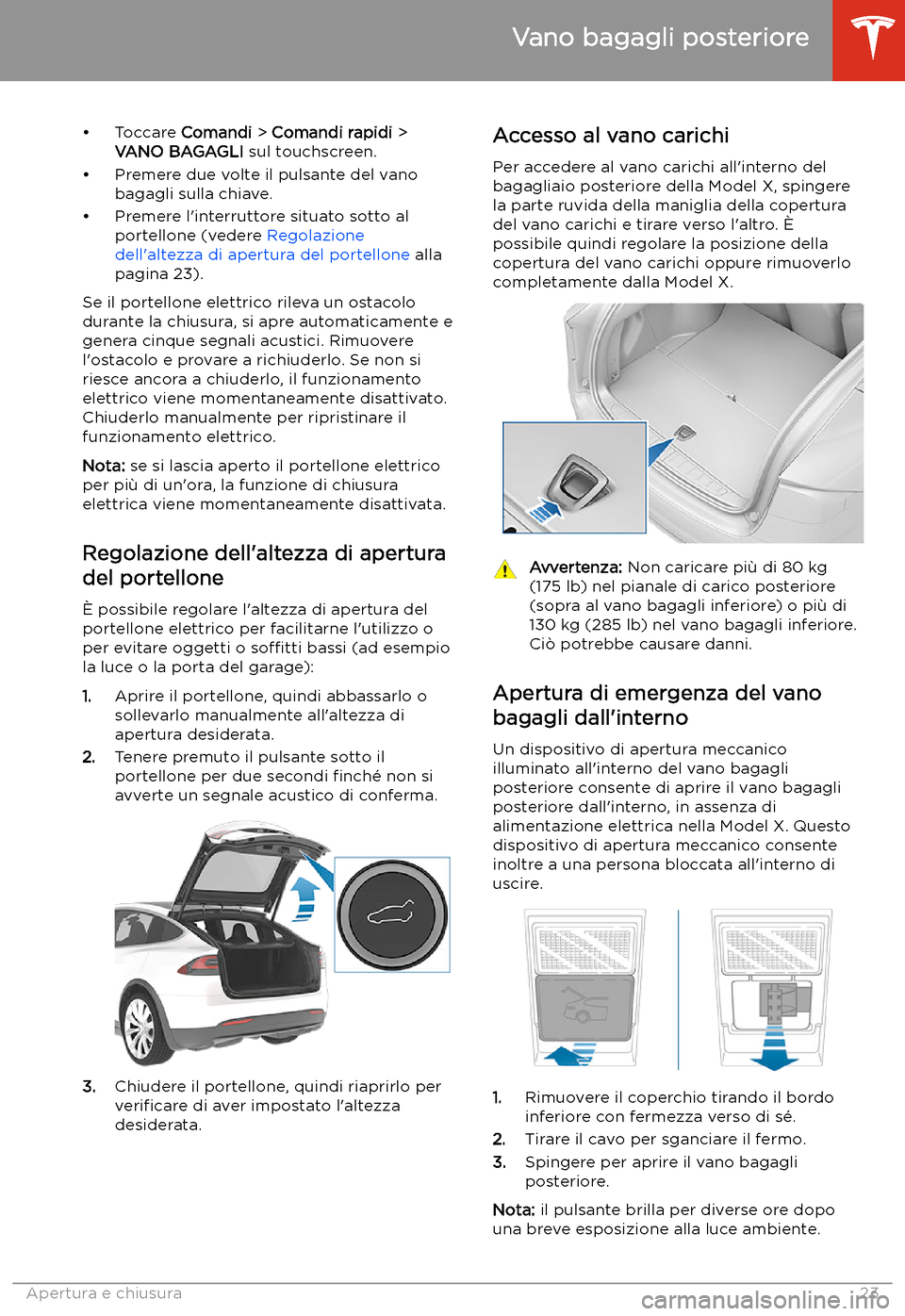 TESLA MODEL X 2020  Manuale del proprietario (in Italian) 