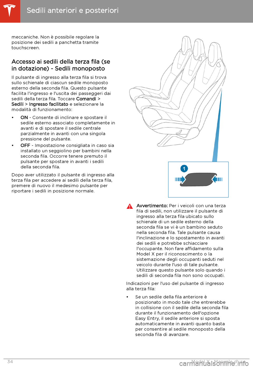 TESLA MODEL X 2020  Manuale del proprietario (in Italian) meccaniche. Non 
