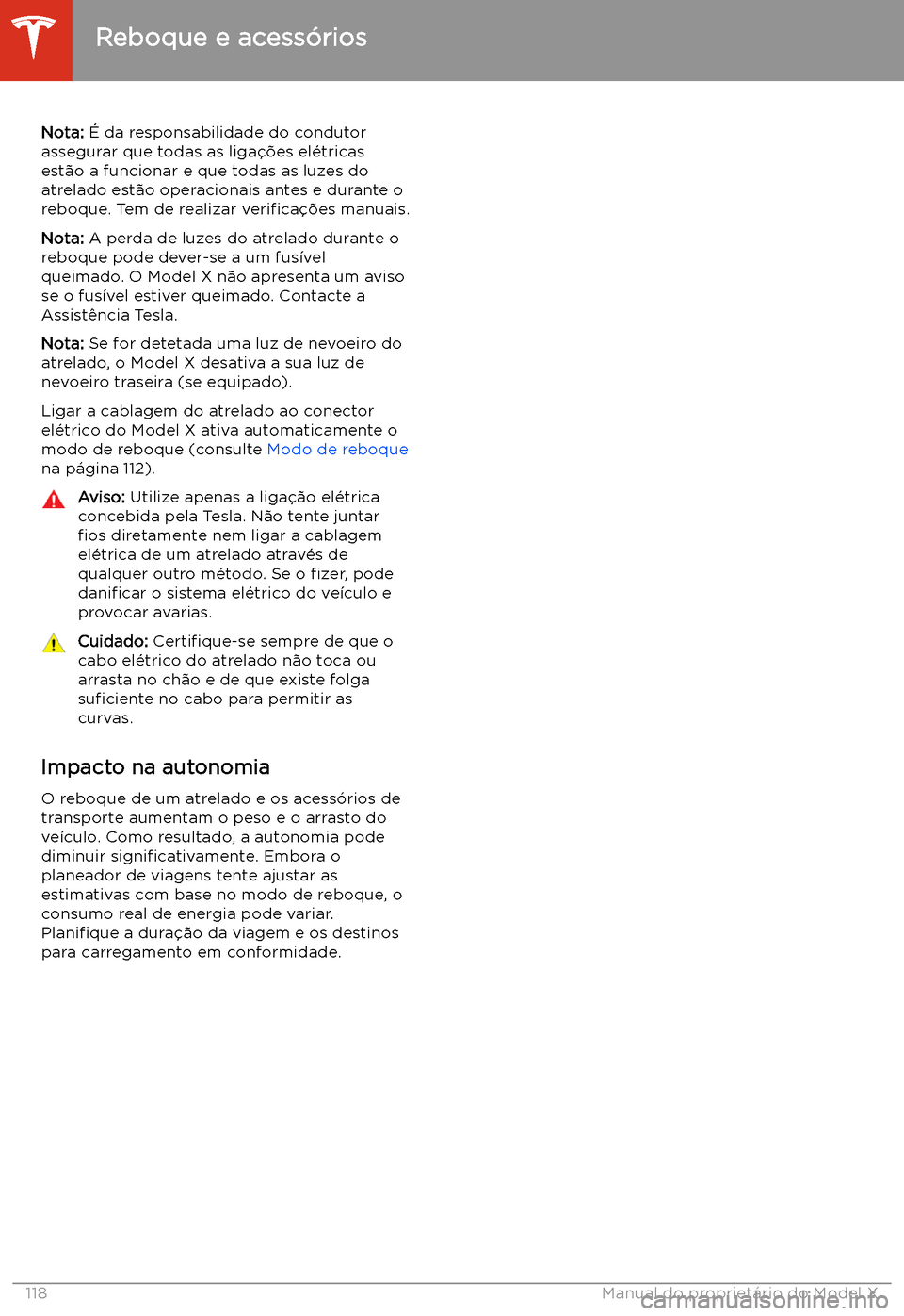 TESLA MODEL X 2020  Manual do proprietário (in Portuguese)  Nota: 
