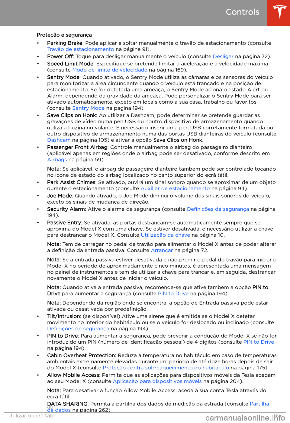 TESLA MODEL X 2020  Manual do proprietário (in Portuguese)  Prote