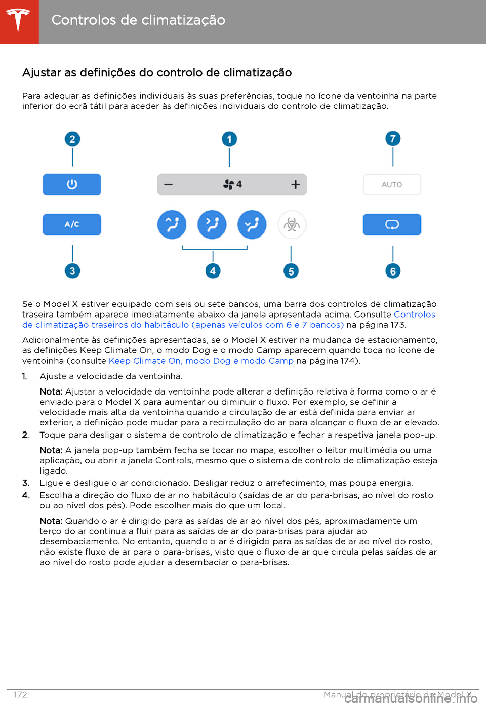 TESLA MODEL X 2020  Manual do proprietário (in Portuguese)  Ajustar as de