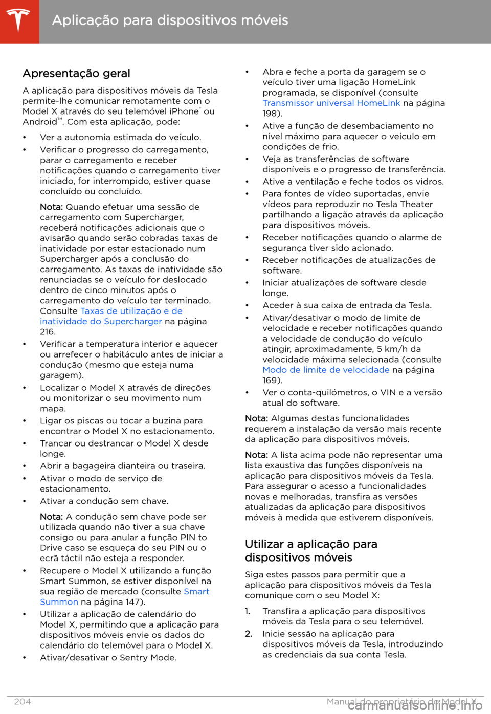 TESLA MODEL X 2020  Manual do proprietário (in Portuguese)  Aplica