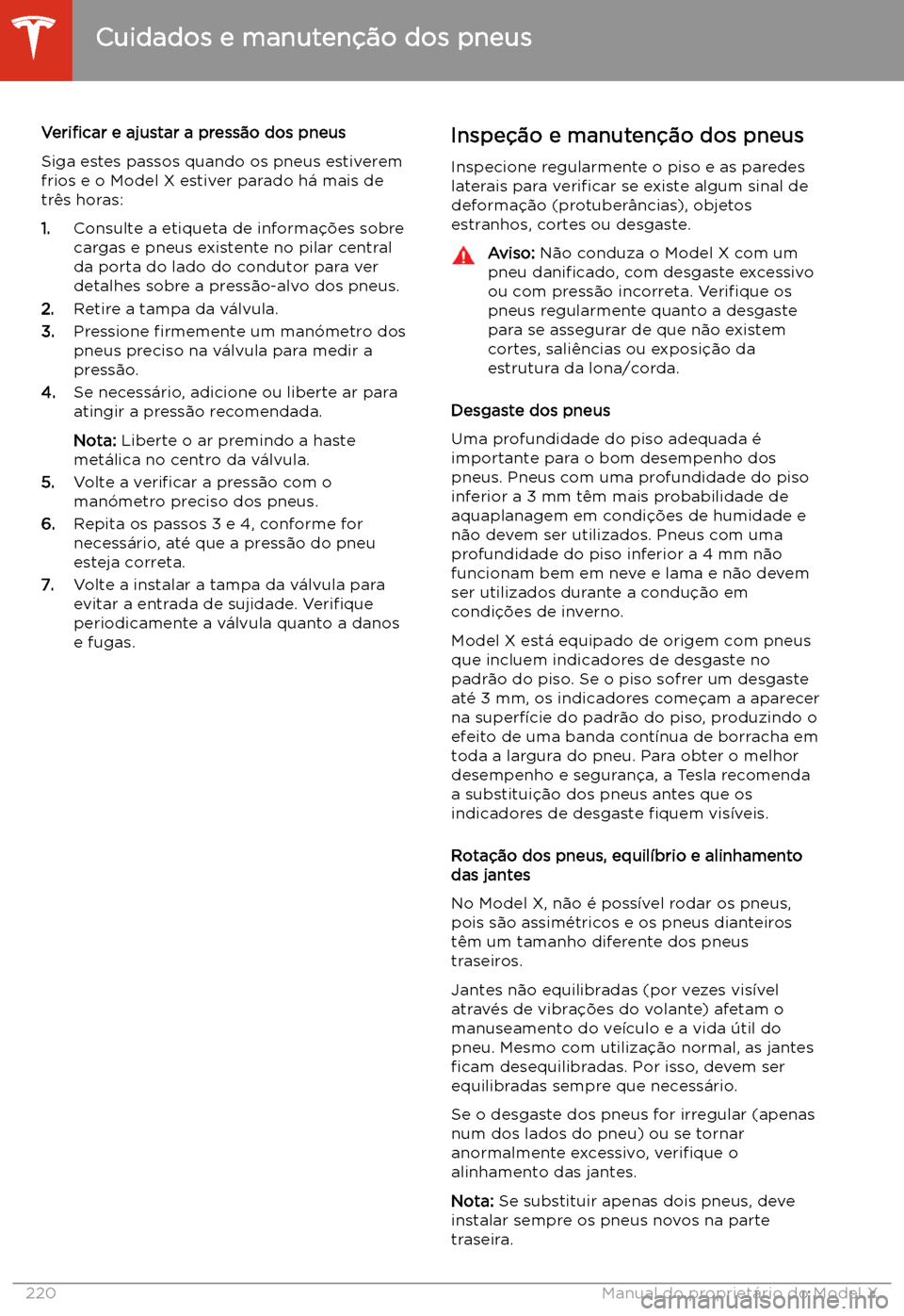 TESLA MODEL X 2020  Manual do proprietário (in Portuguese)  Veri