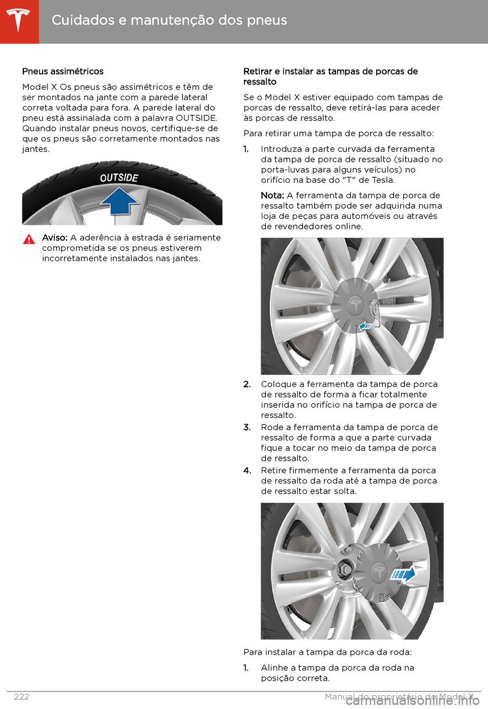 TESLA MODEL X 2020  Manual do proprietário (in Portuguese)  Pneus assim