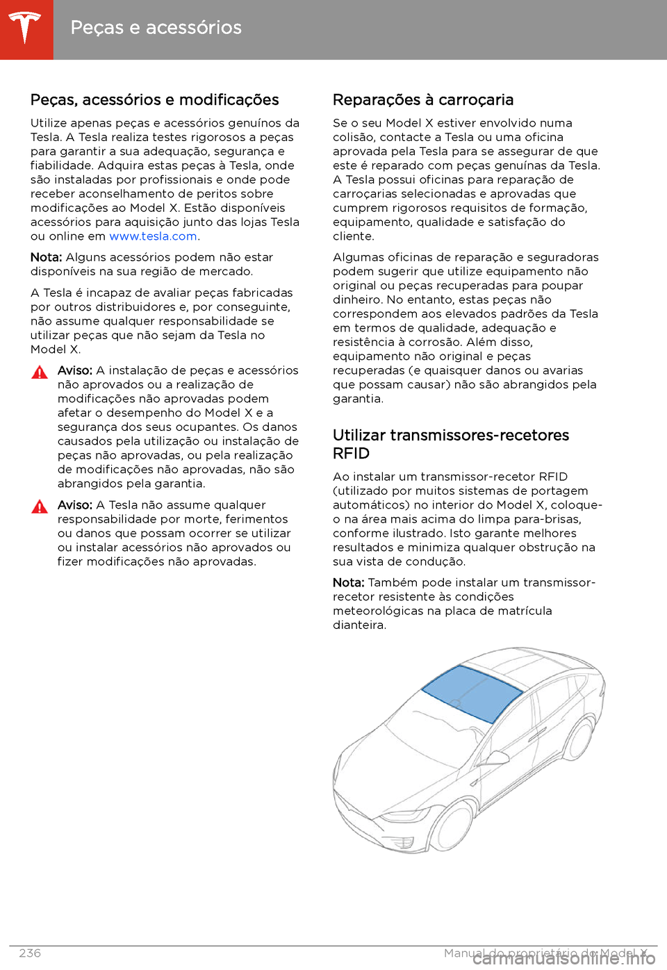 TESLA MODEL X 2020  Manual do proprietário (in Portuguese)  Pe