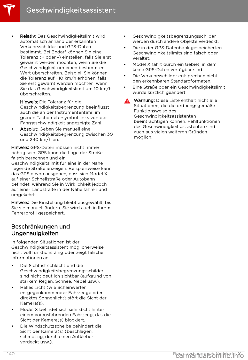 TESLA MODEL X 2019  Betriebsanleitung (in German)  