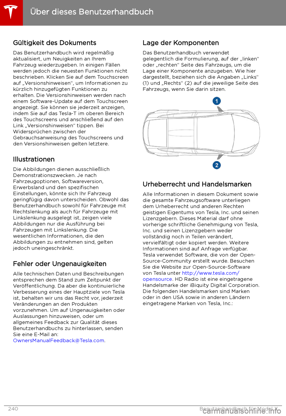 TESLA MODEL X 2019  Betriebsanleitung (in German)  