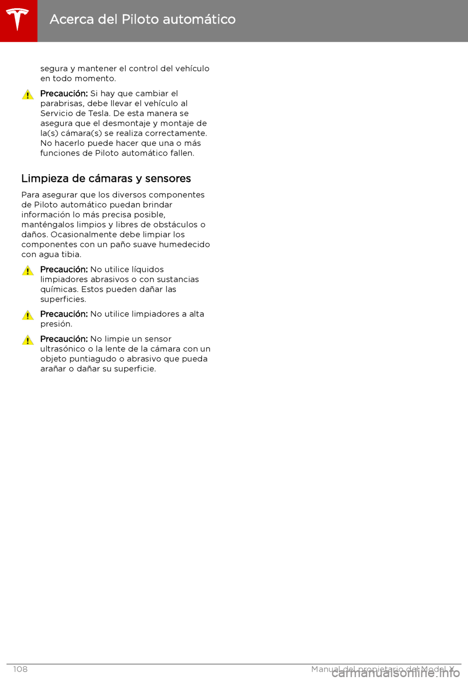 TESLA MODEL X 2019   Manual del propietario (in Spanish) segura y mantener el control del veh