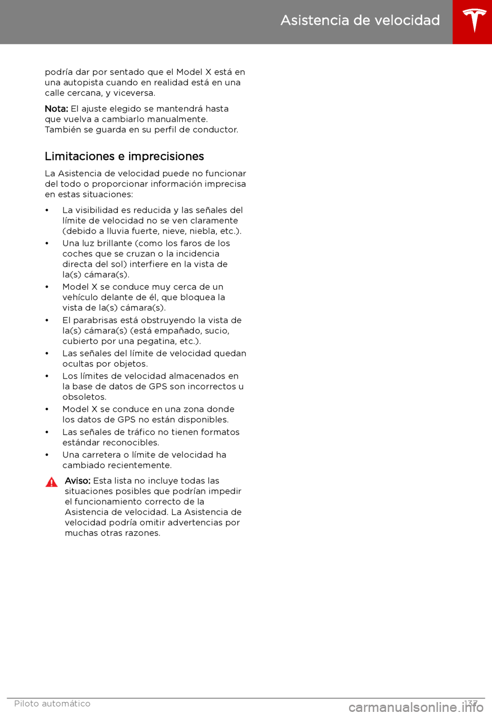 TESLA MODEL X 2019   Manual del propietario (in Spanish) podr