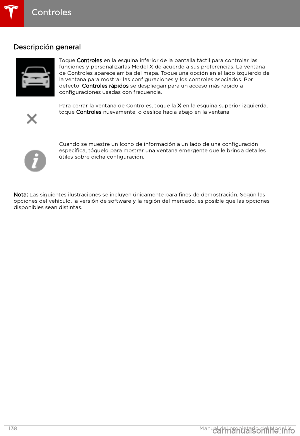 TESLA MODEL X 2019   Manual del propietario (in Spanish) Uso de la pantalla t