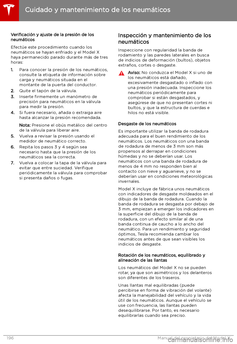 TESLA MODEL X 2019   Manual del propietario (in Spanish) Veri