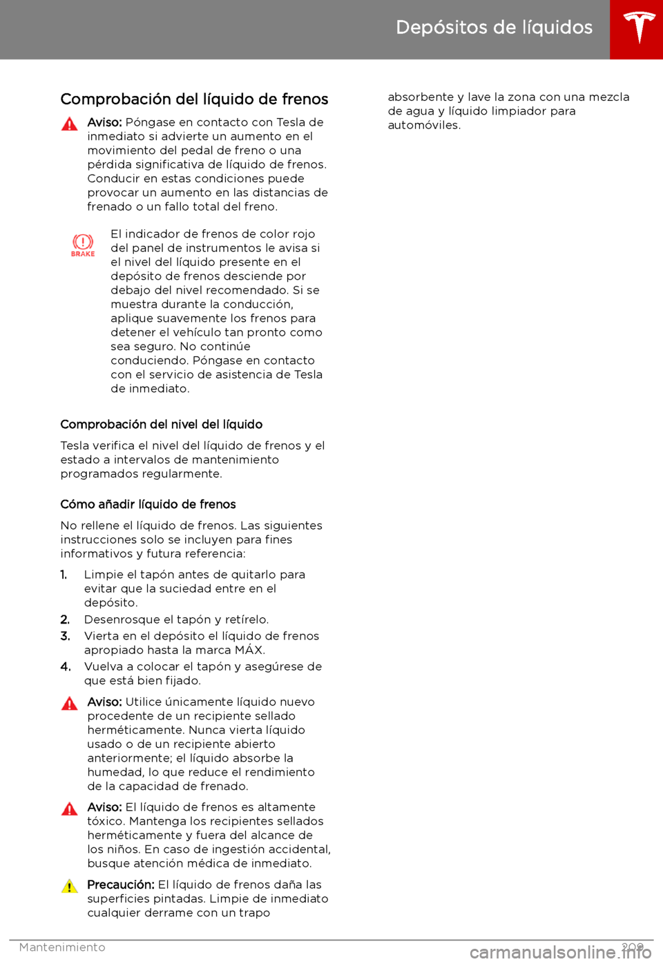 TESLA MODEL X 2019   Manual del propietario (in Spanish) Comprobaci
