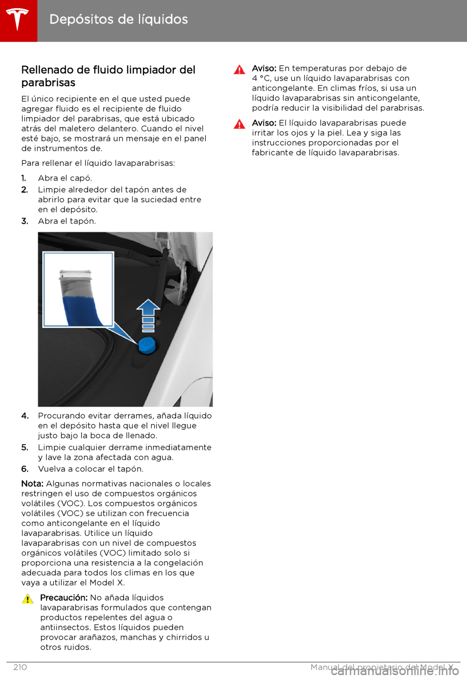 TESLA MODEL X 2019   Manual del propietario (in Spanish) Rellenado de 