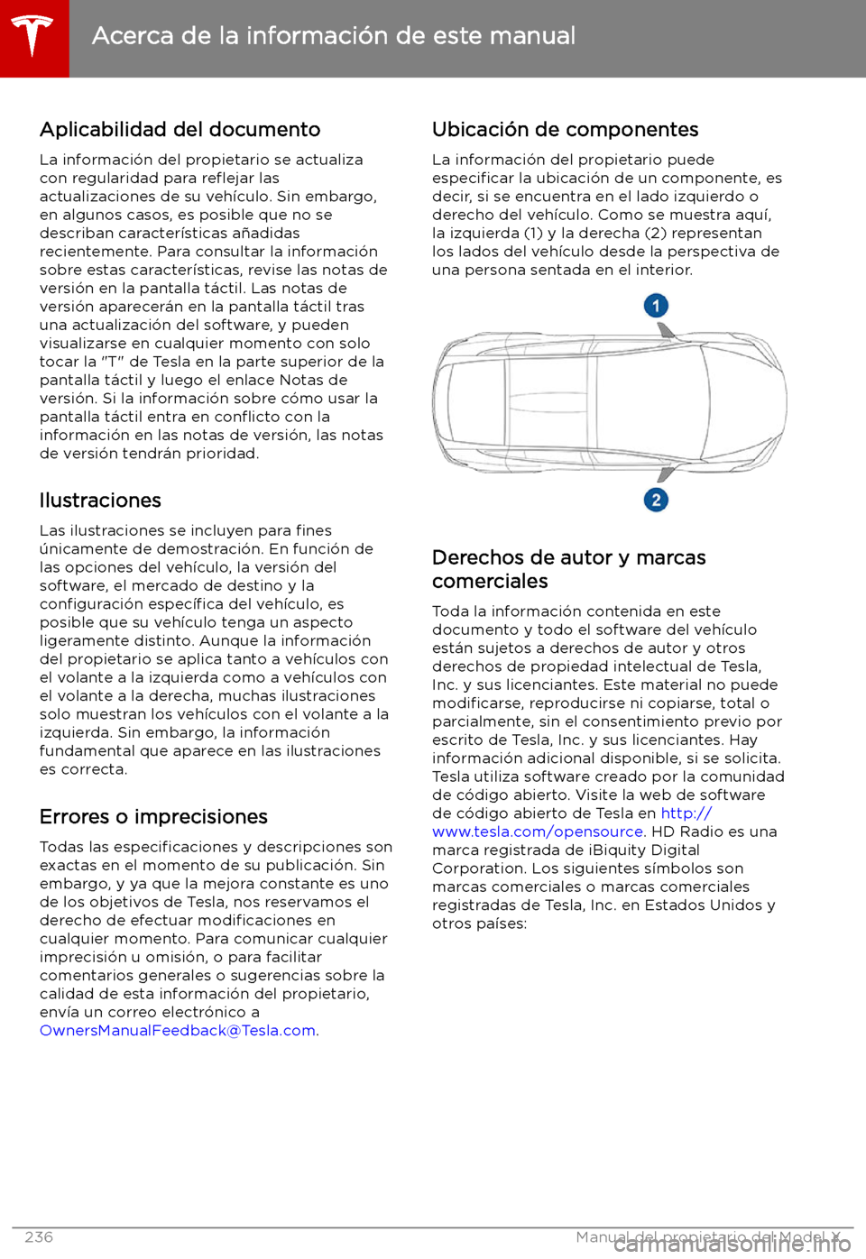 TESLA MODEL X 2019   Manual del propietario (in Spanish) Acerca de la informaci
