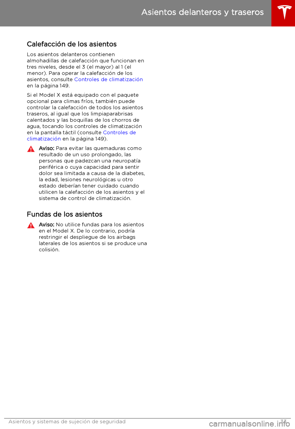 TESLA MODEL X 2019   Manual del propietario (in Spanish) Calefacci