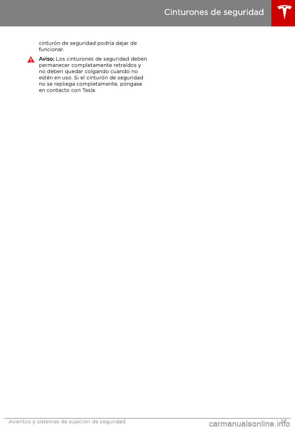 TESLA MODEL X 2019   Manual del propietario (in Spanish) cintur