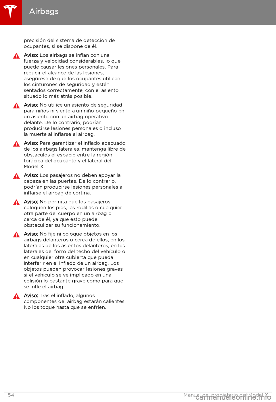 TESLA MODEL X 2019   Manual del propietario (in Spanish) precisi