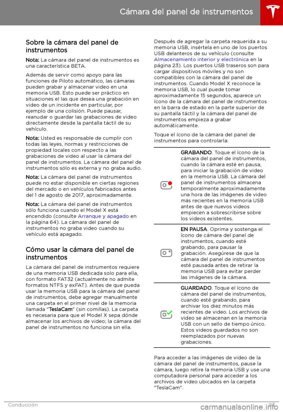 TESLA MODEL X 2019   Manual del propietario (in Spanish) C