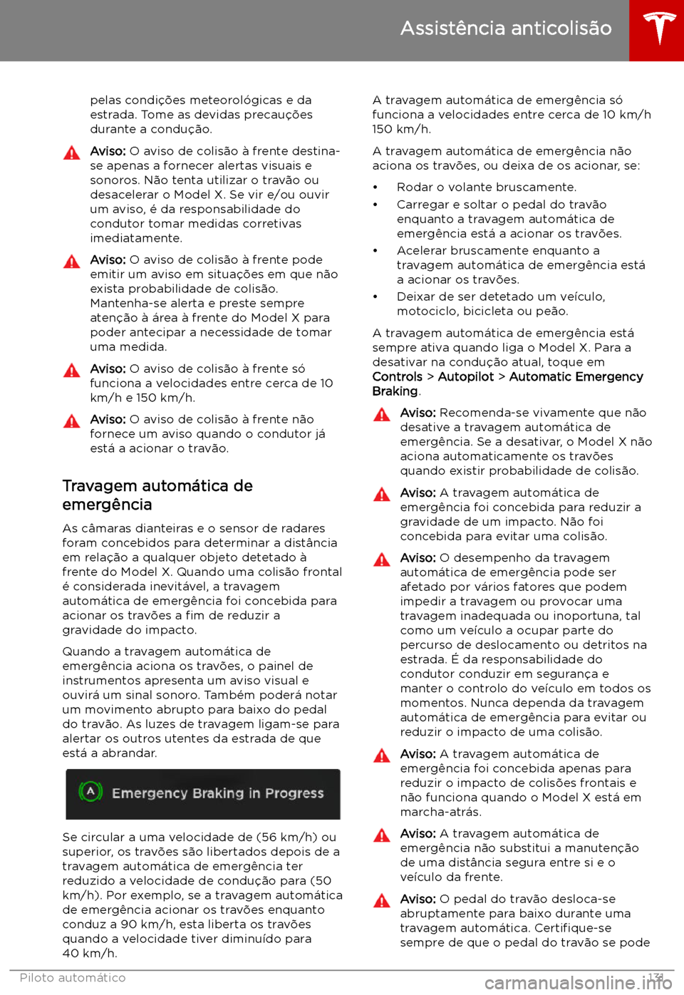 TESLA MODEL X 2019  Manual do proprietário (in Portuguese) pelas condi