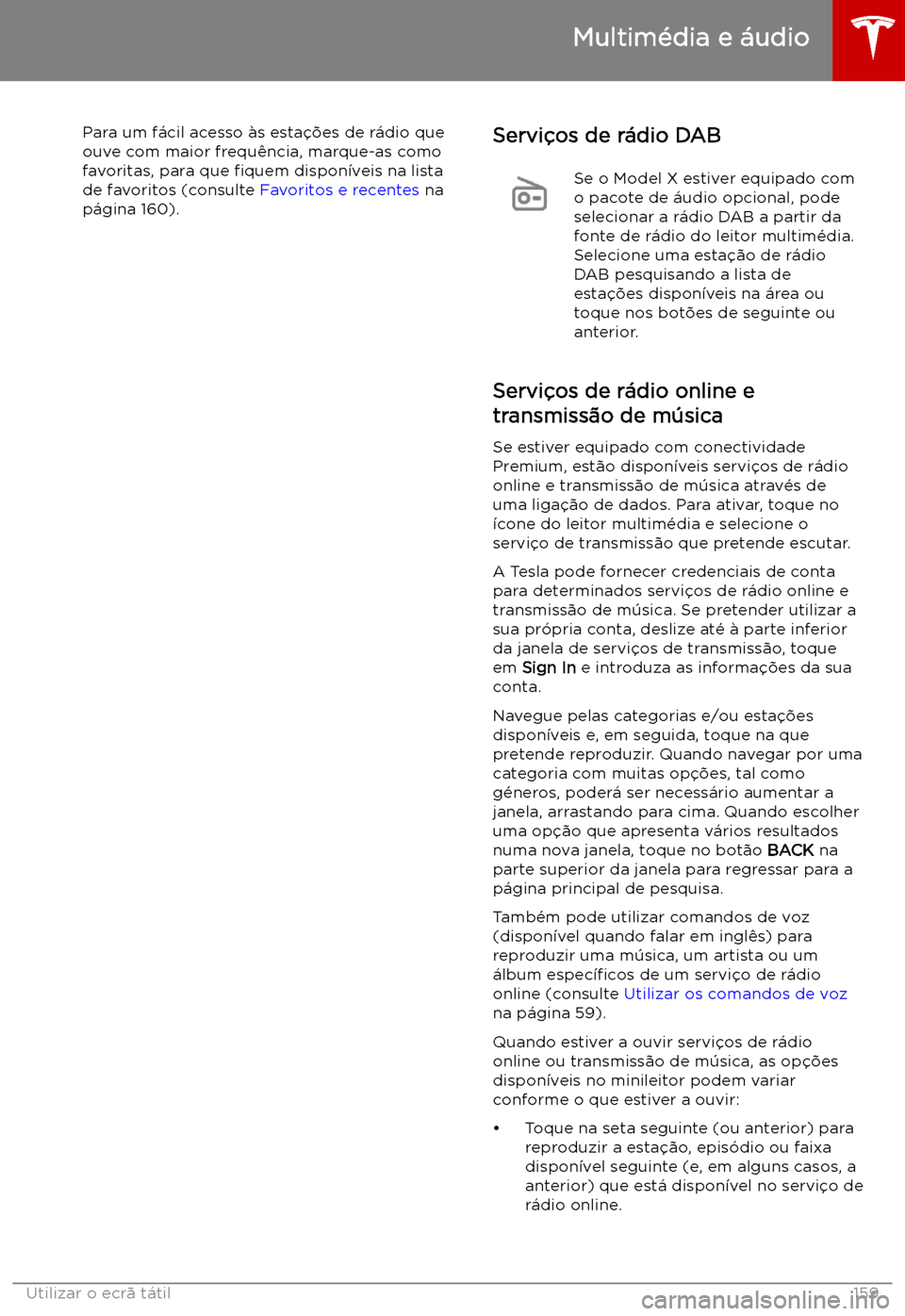 TESLA MODEL X 2019  Manual do proprietário (in Portuguese) Para um f