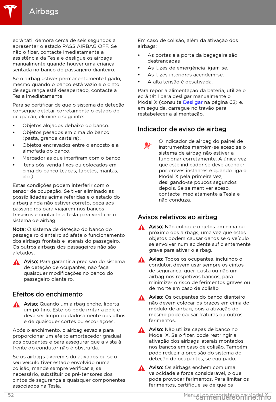 TESLA MODEL X 2019  Manual do proprietário (in Portuguese) ecr