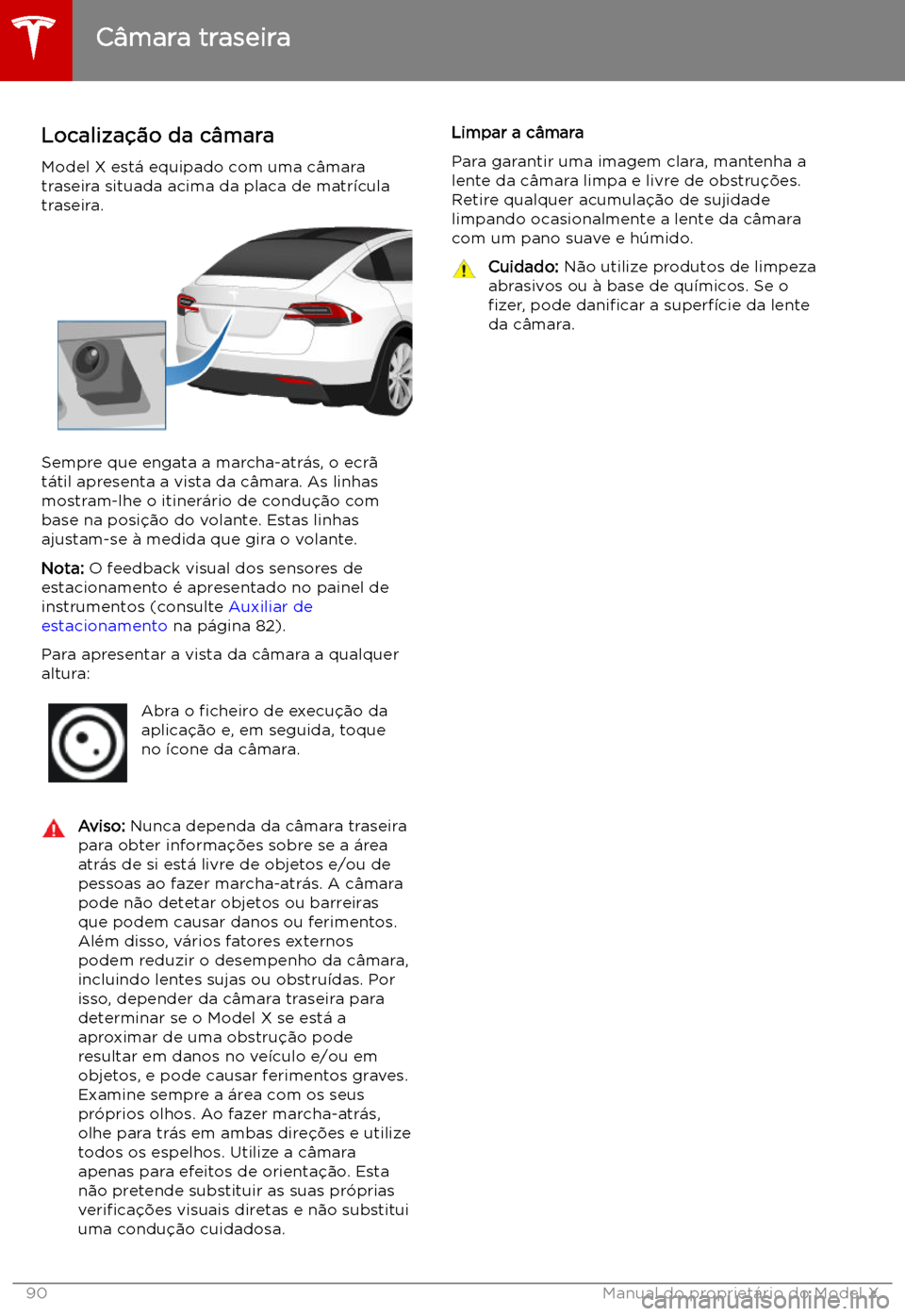 TESLA MODEL X 2019  Manual do proprietário (in Portuguese) C