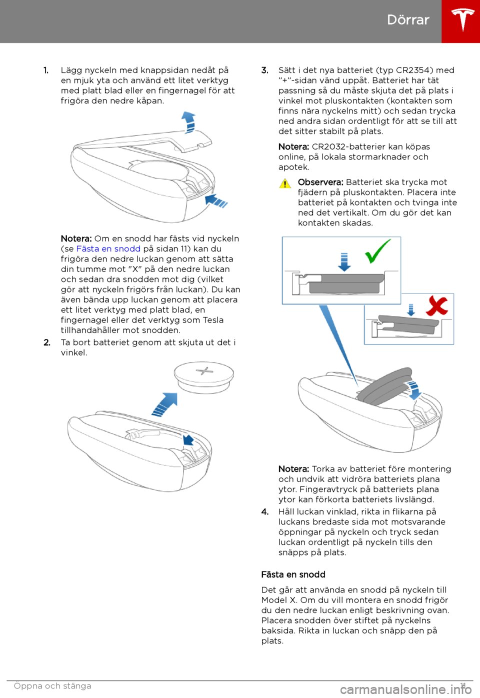 TESLA MODEL X 2019  Ägarmanual (in Swedish) 1.L