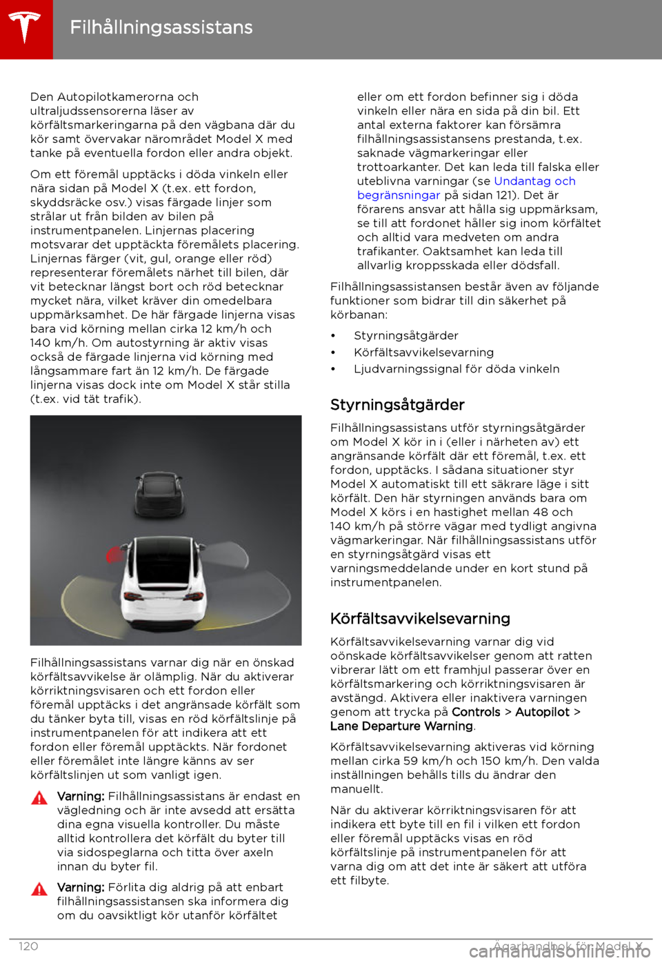 TESLA MODEL X 2019  Ägarmanual (in Swedish) Filh