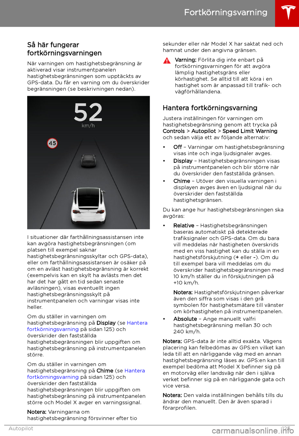 TESLA MODEL X 2019  Ägarmanual (in Swedish) Fortk