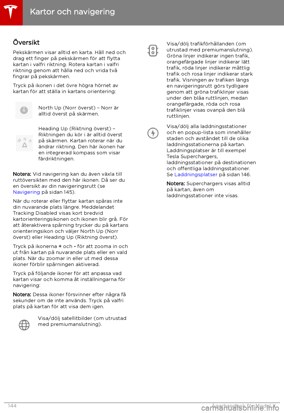 TESLA MODEL X 2019  Ägarmanual (in Swedish) Kartor och navigering
