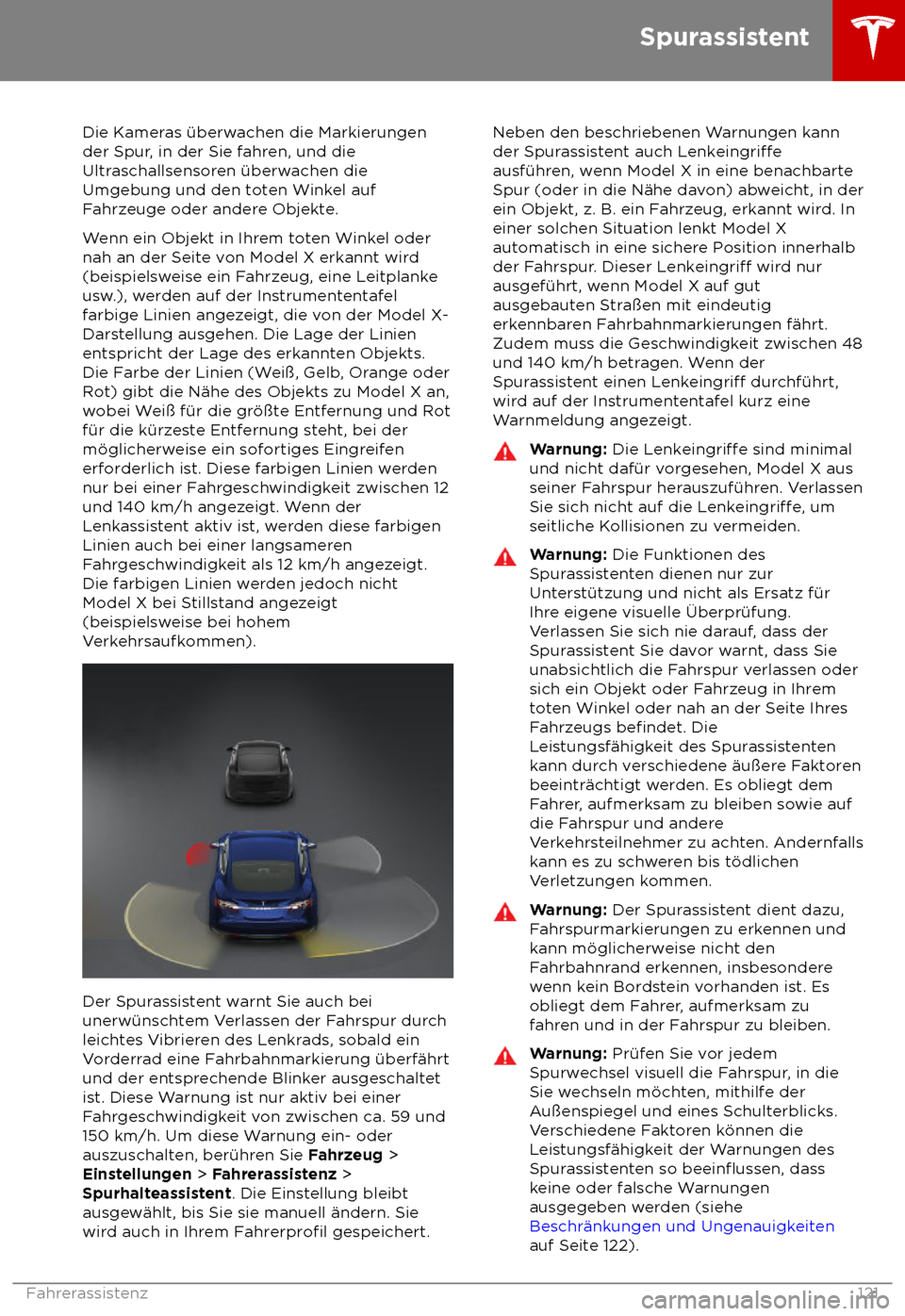 TESLA MODEL X 2018  Betriebsanleitung (in German)  Die Kameras 