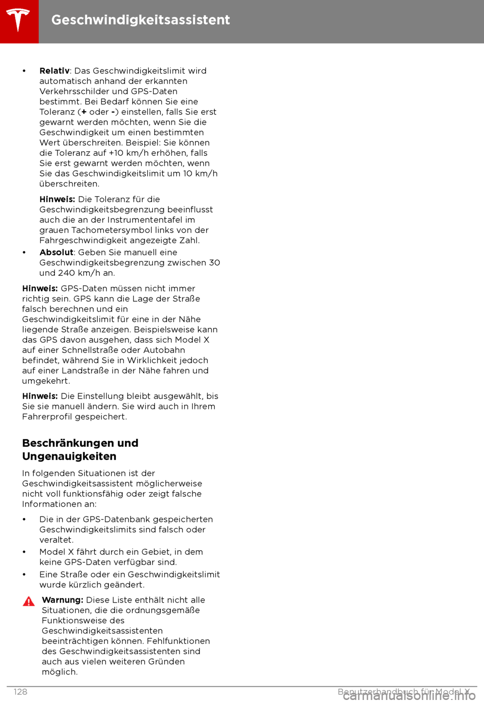 TESLA MODEL X 2018  Betriebsanleitung (in German)  