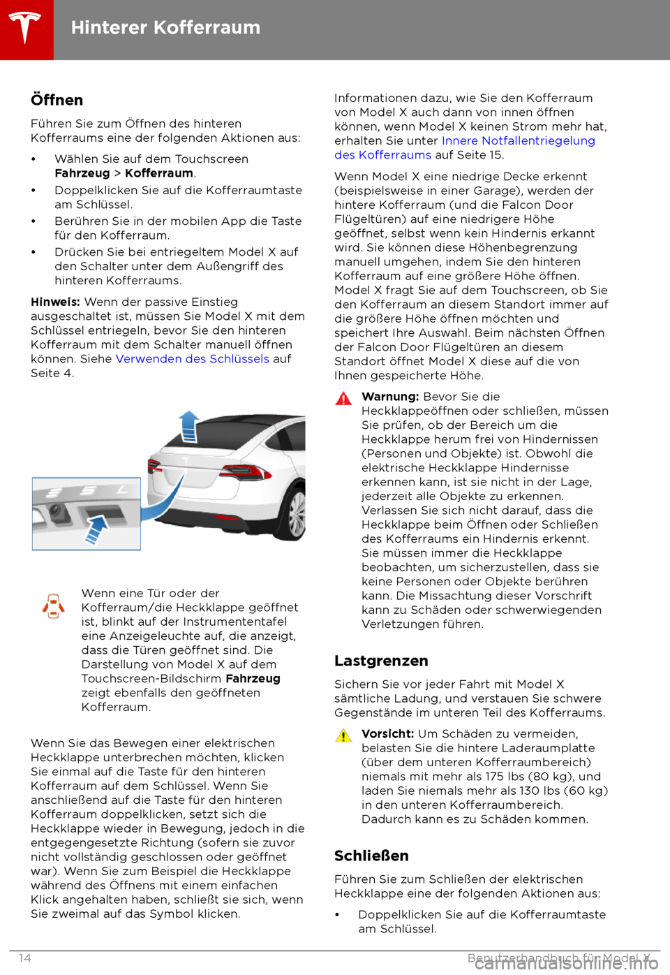 TESLA MODEL X 2018  Betriebsanleitung (in German)  