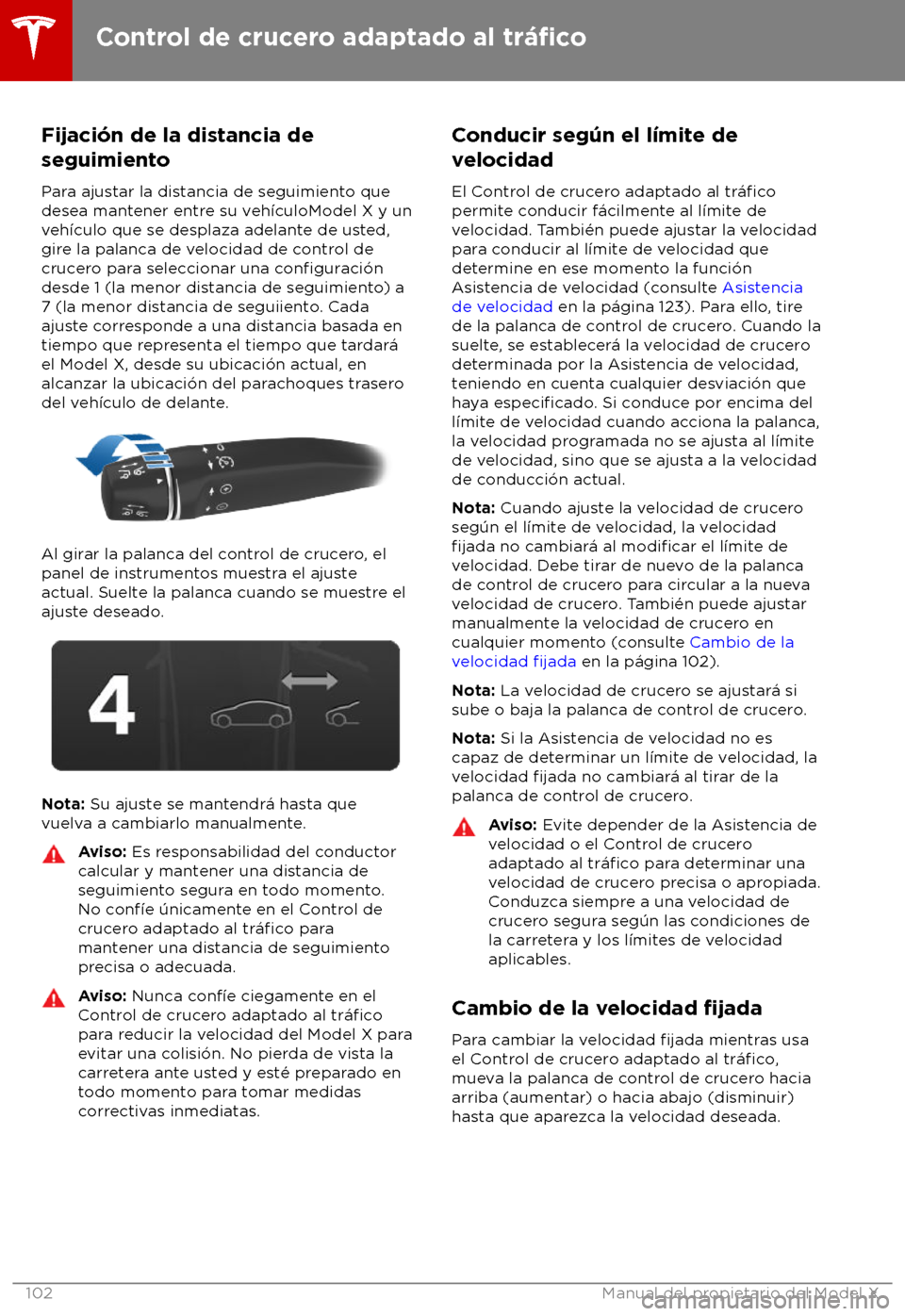 TESLA MODEL X 2018  Manual del propietario (in Spanish) Fijaci