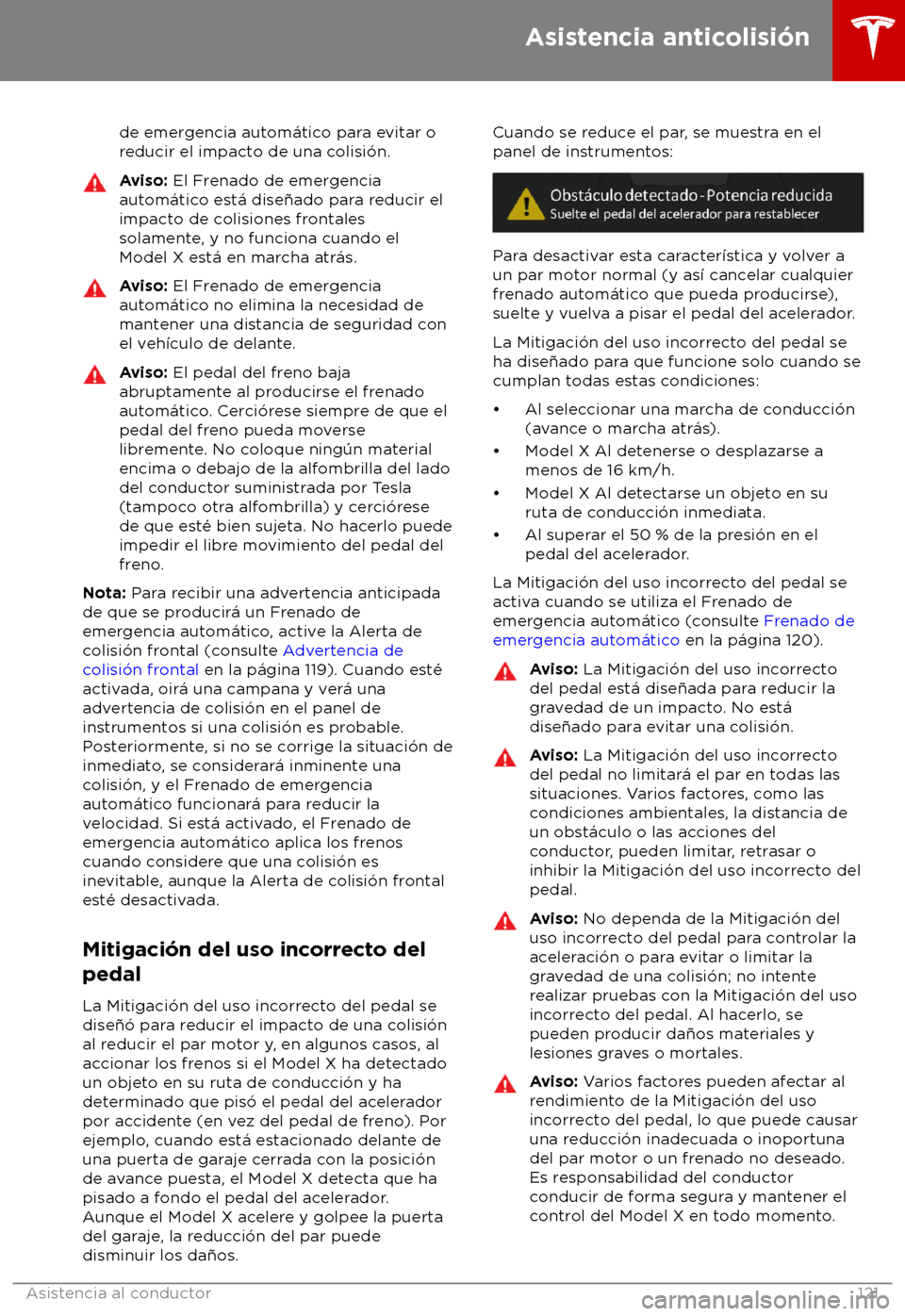 TESLA MODEL X 2018  Manual del propietario (in Spanish) de emergencia autom