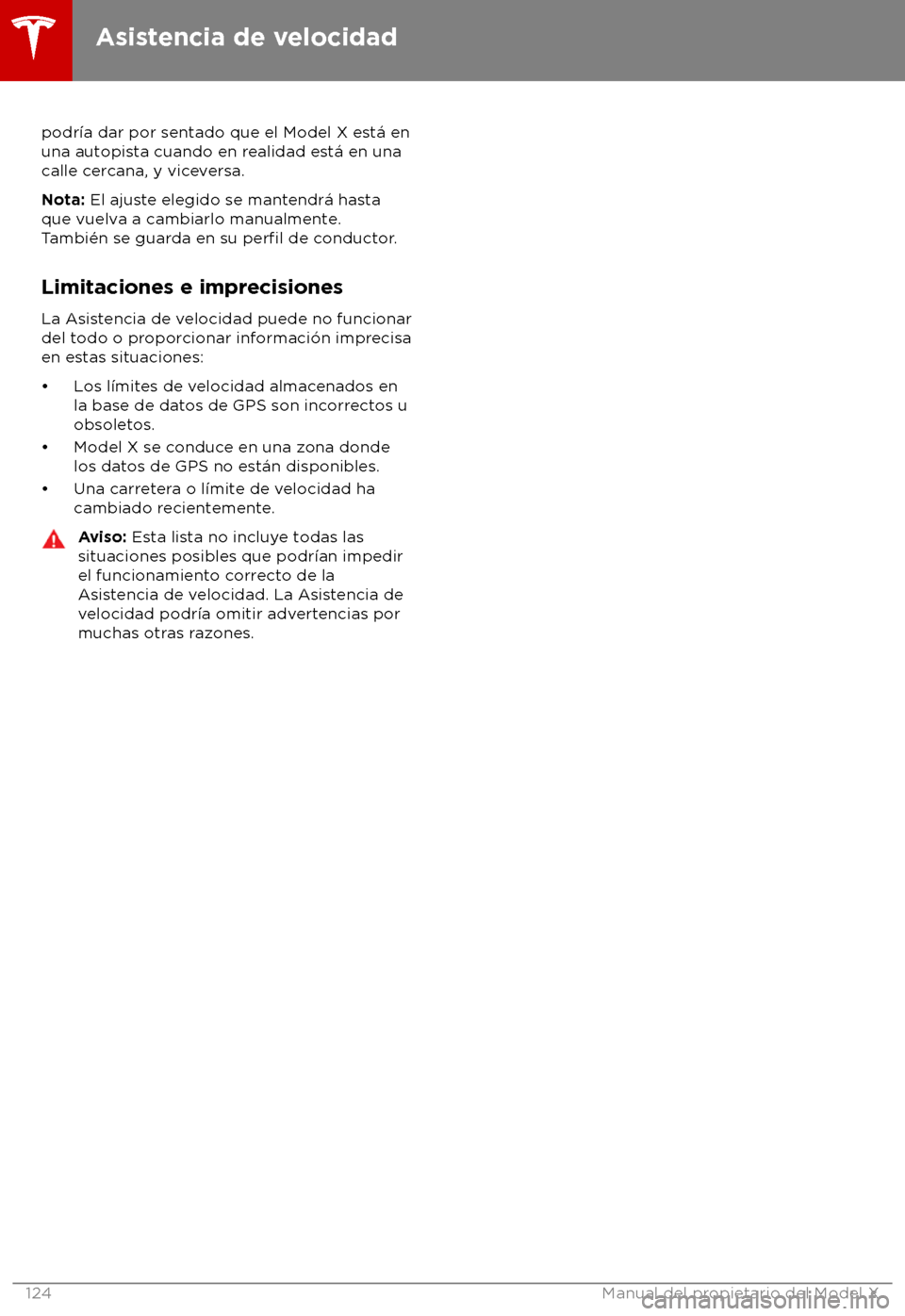 TESLA MODEL X 2018  Manual del propietario (in Spanish) podr